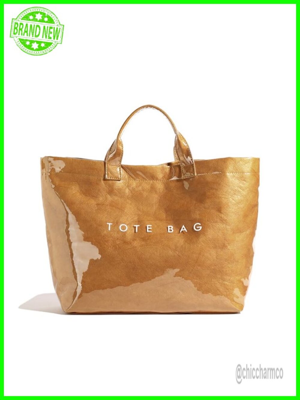 PVC Tote Bag Water Resistant Lightweight Top Handle Handbag